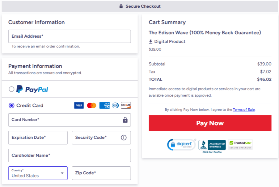 The Edison Wave Checkout
